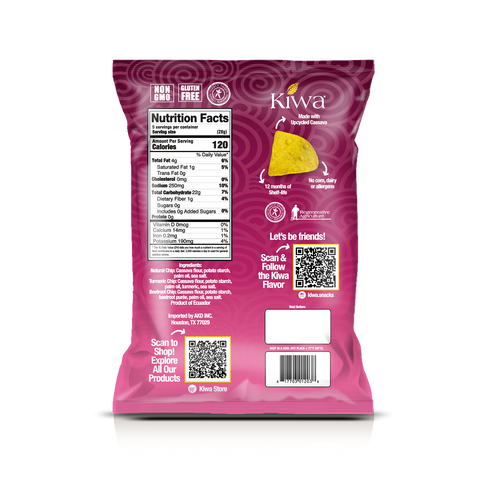 KIWA GRAIN FREE TORTILLA CHIPS COLOR MIX - PACK 5OZ X 4U